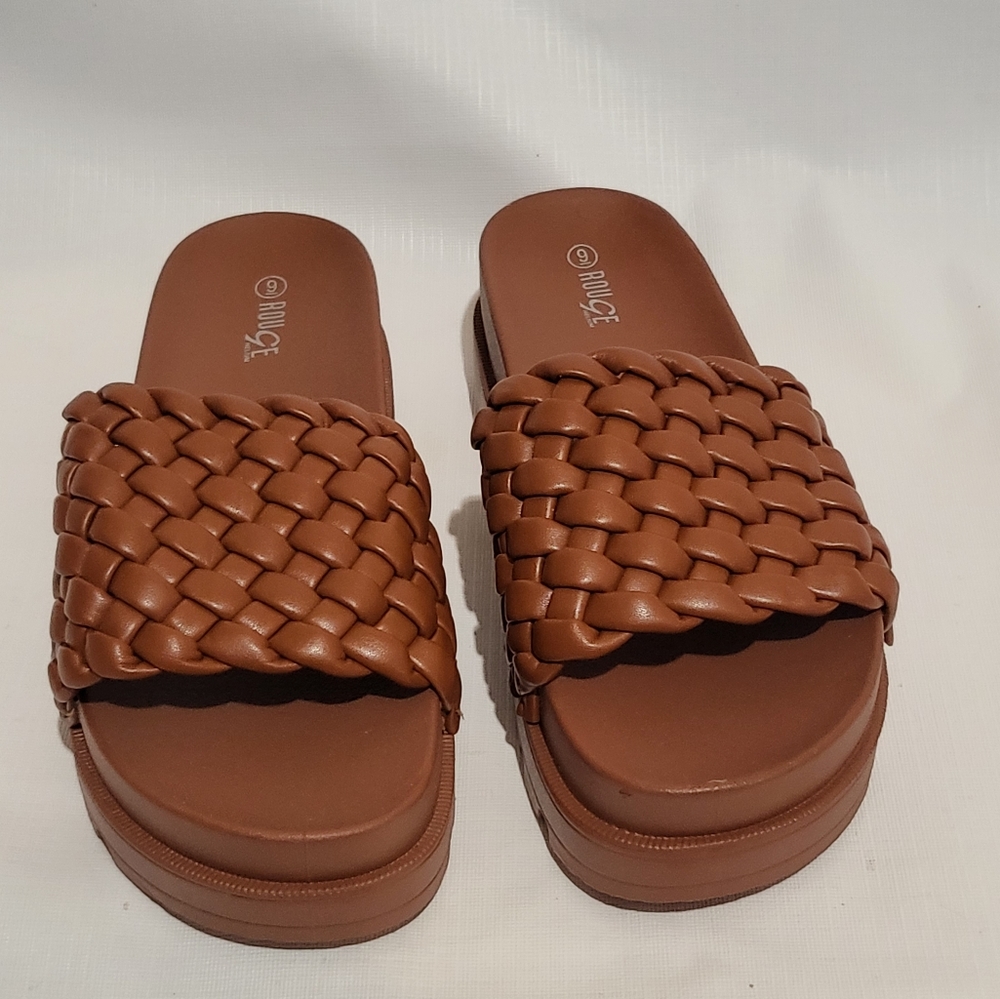 2/$20 Platform tan sandals size 9